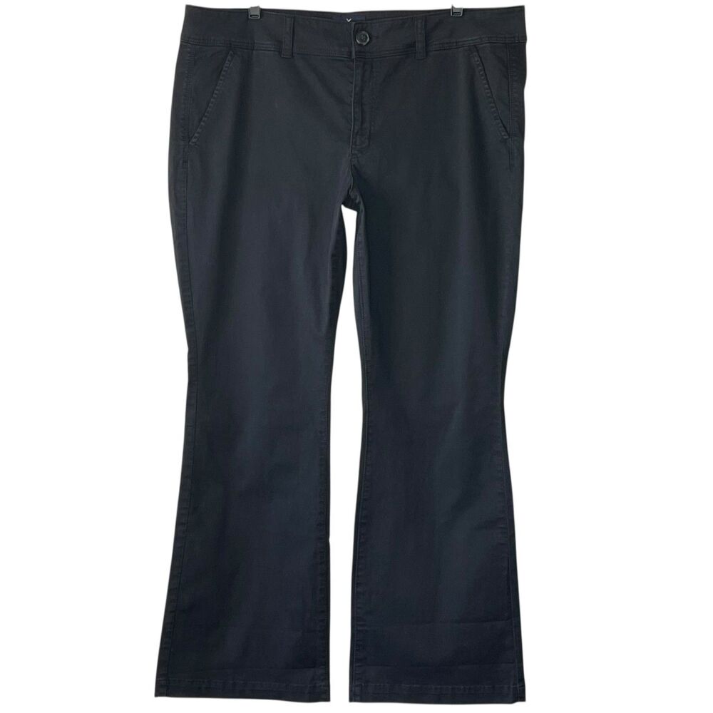 American Eagle Kick Boot Black Pants Size 18 Short Chinos 18" Inseam Bootcut NWT